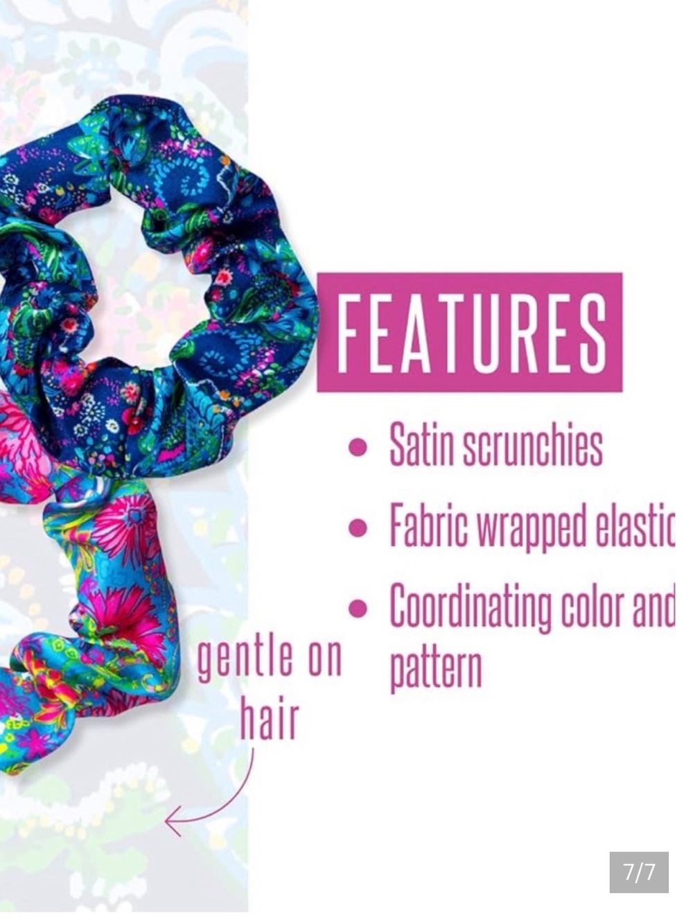 Lilly Pulitzer Floral Sayin Scrunchie Set of 2 - Picture 4 of 4
